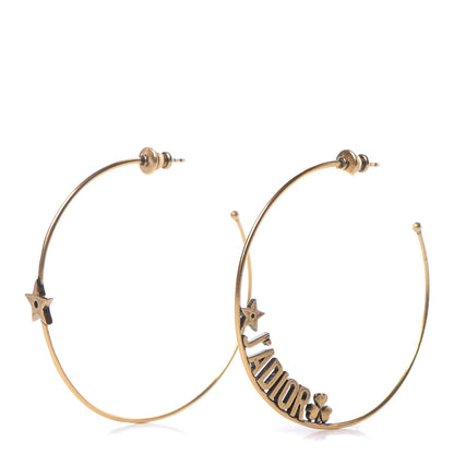 Christian Dior Metal J'Adior Hoop Earrings Aged Gold 1 of 5