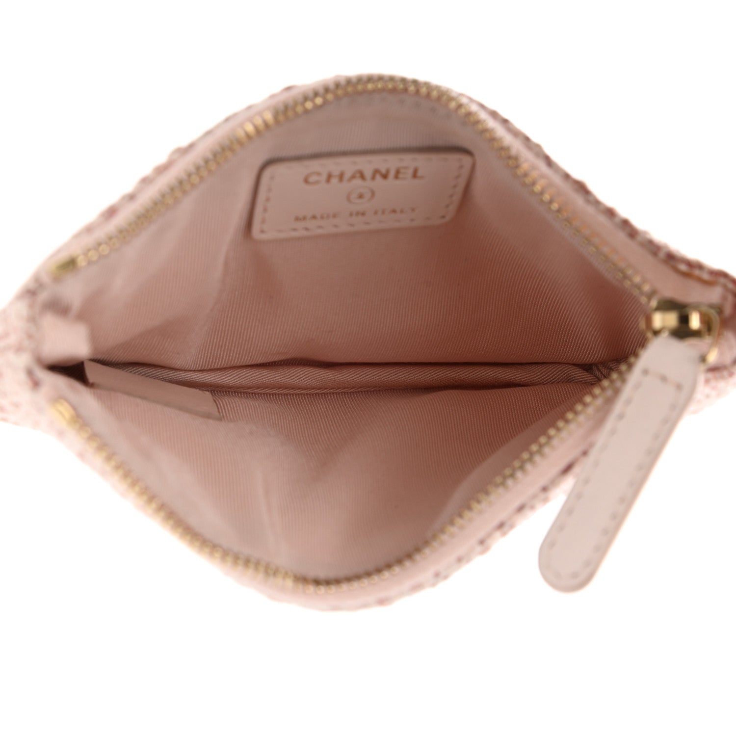 Chanel Woven Straw Raffia Deauville Cosmetic Pouch Pink 5 of 9