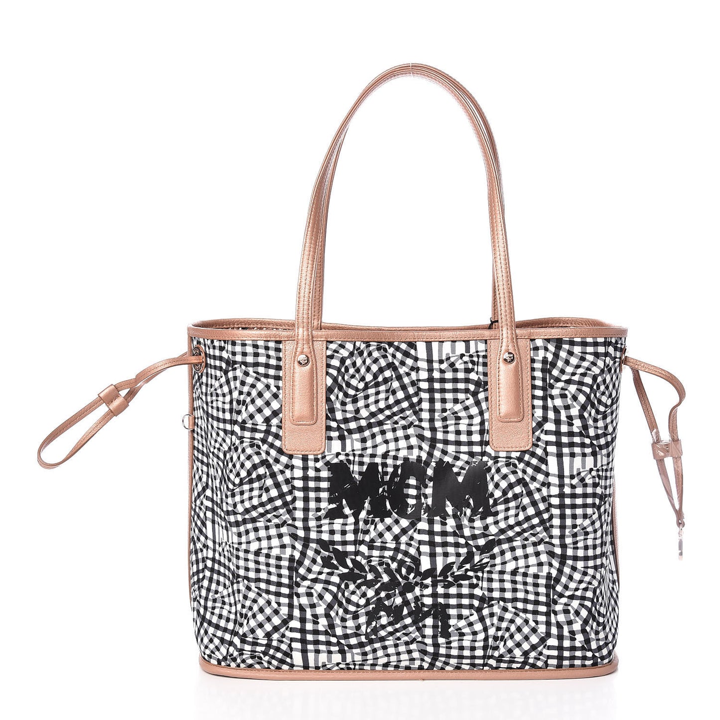 Metallic Visetos Medium Liz Reversible Shopper Tote Champagne Gold