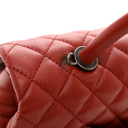 Chanel Caviar Quilted Medium Coco Handle Flap Dark Red 11 of 12