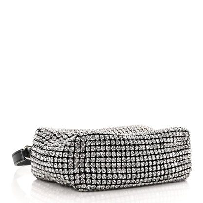 Alexander Wang Mesh Crystal Rhinestone Mini Heiress Pouch Black Silver 4 of 9