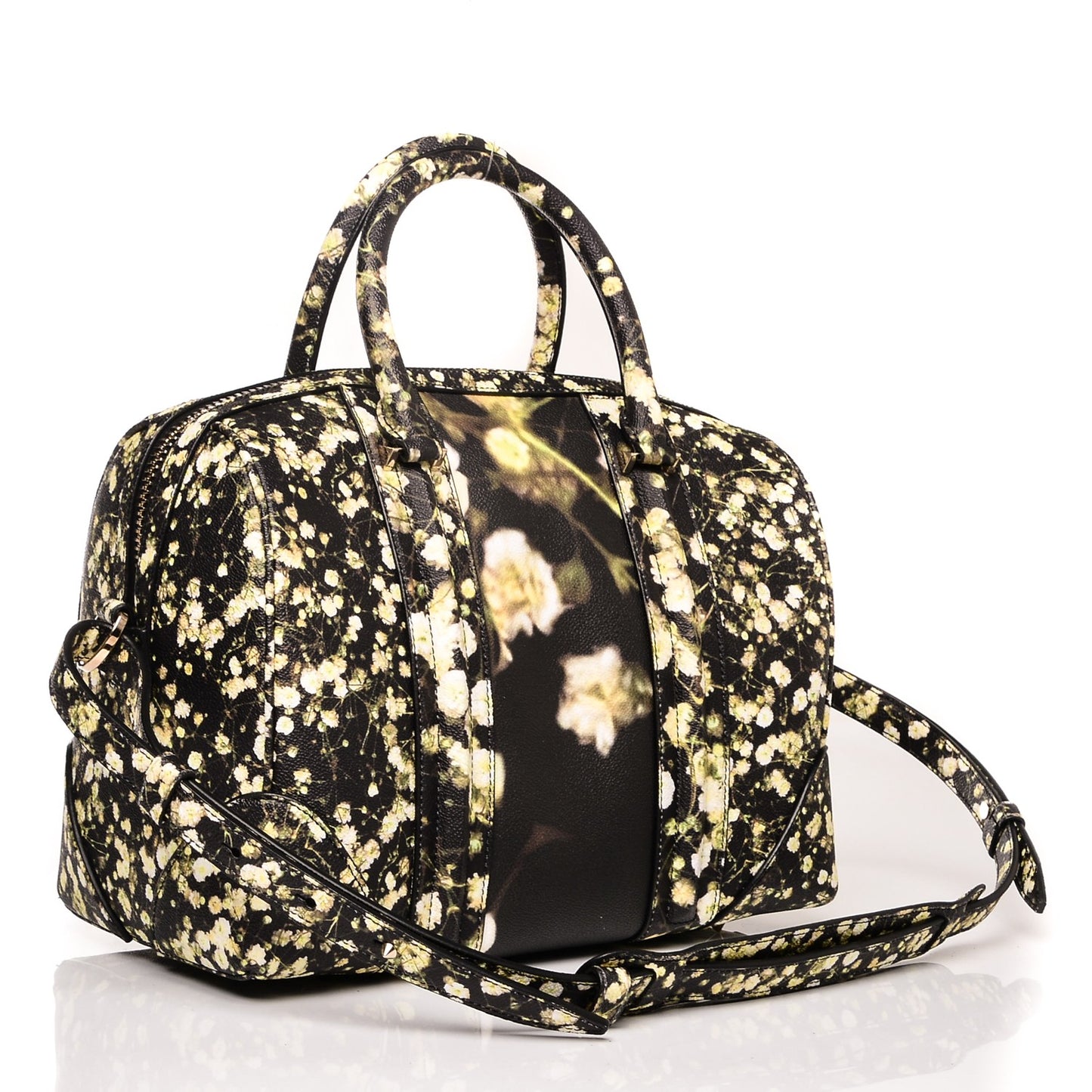 Textured Coated Canvas Baby's Breath Print Medium Lucrezia Black