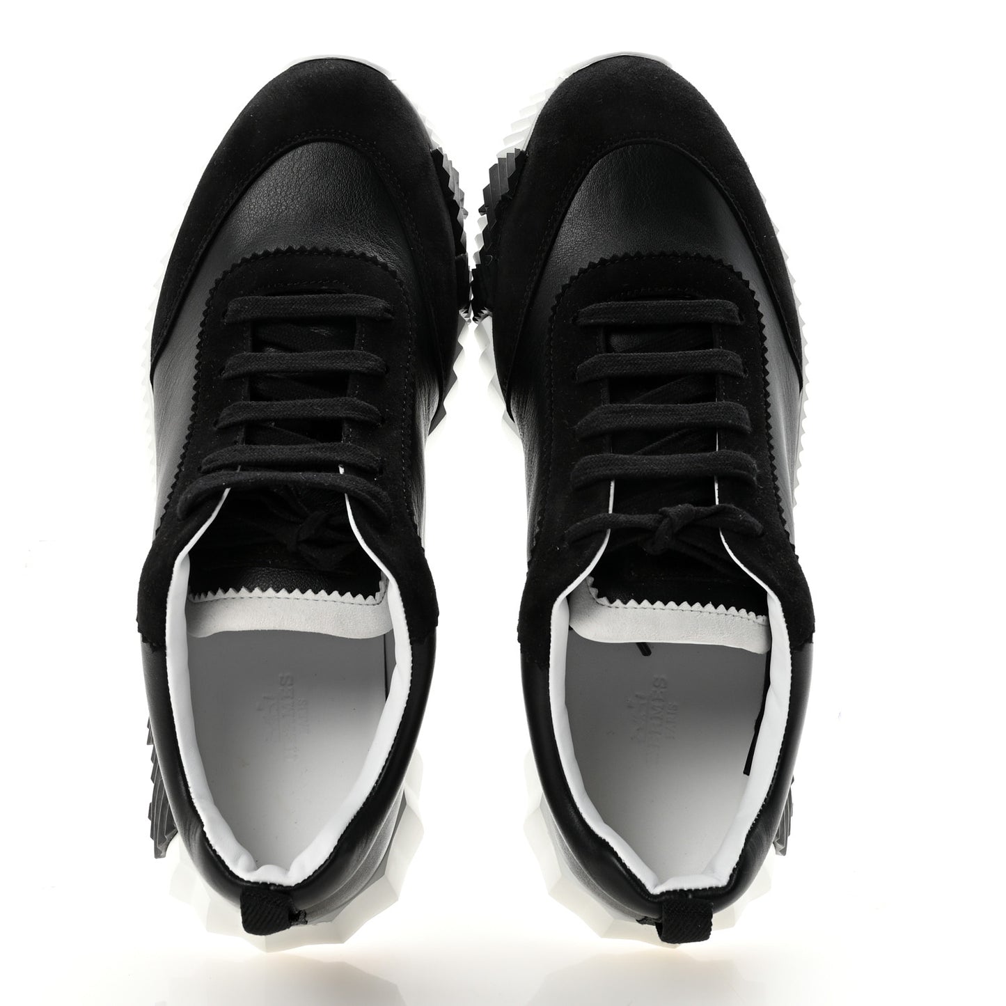 Goatskin Suede Goatskin Mens Bouncing Sneakers 41 Black