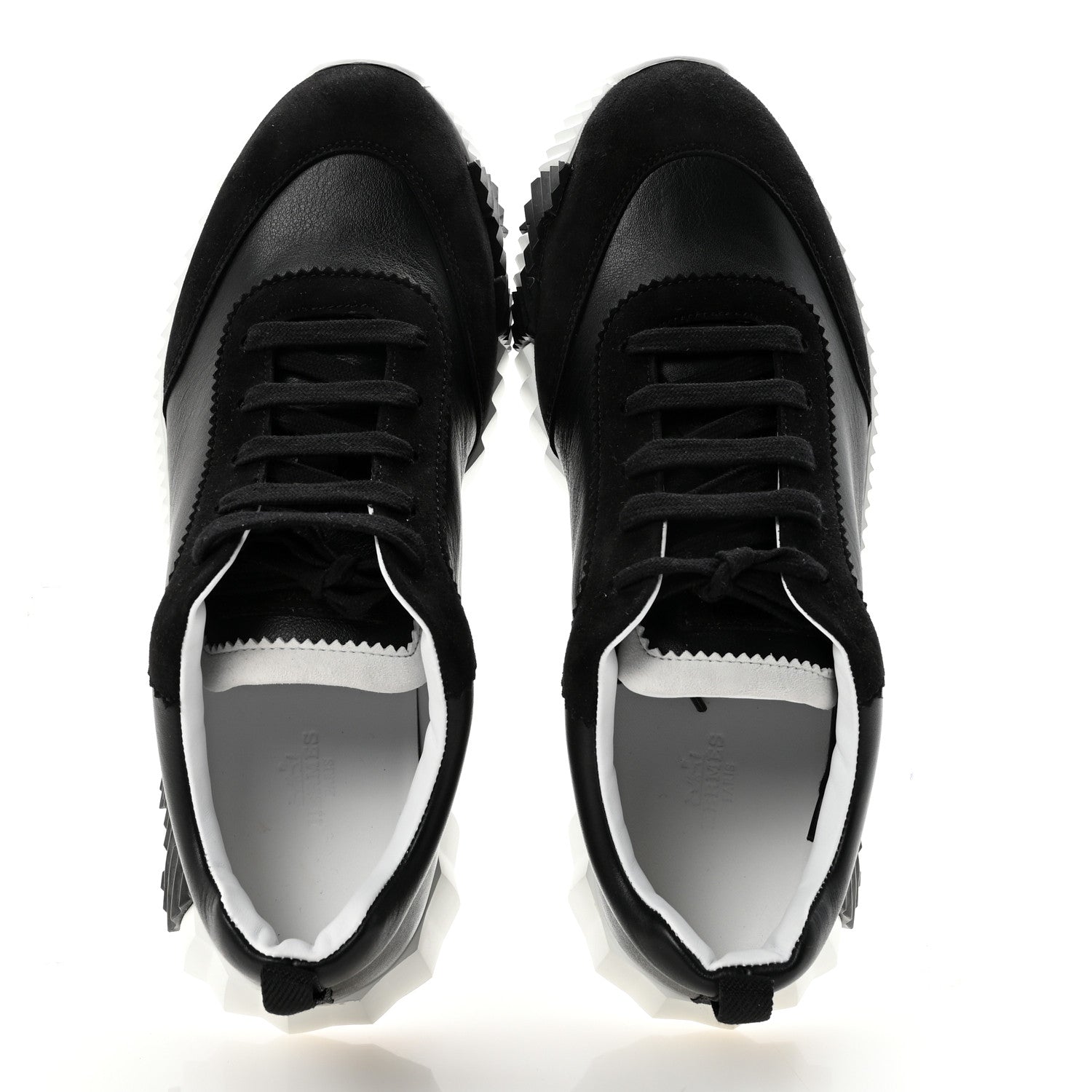Hermes Goatskin Suede Goatskin Mens Bouncing Sneakers 41 Black 5 of 9