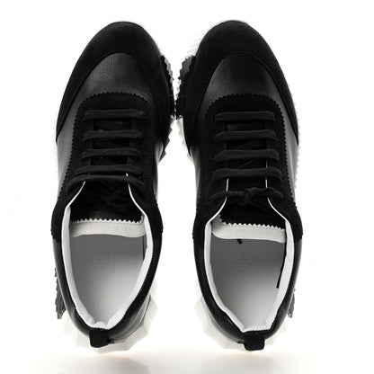Hermes Goatskin Suede Goatskin Mens Bouncing Sneakers 41 Black 5 of 9