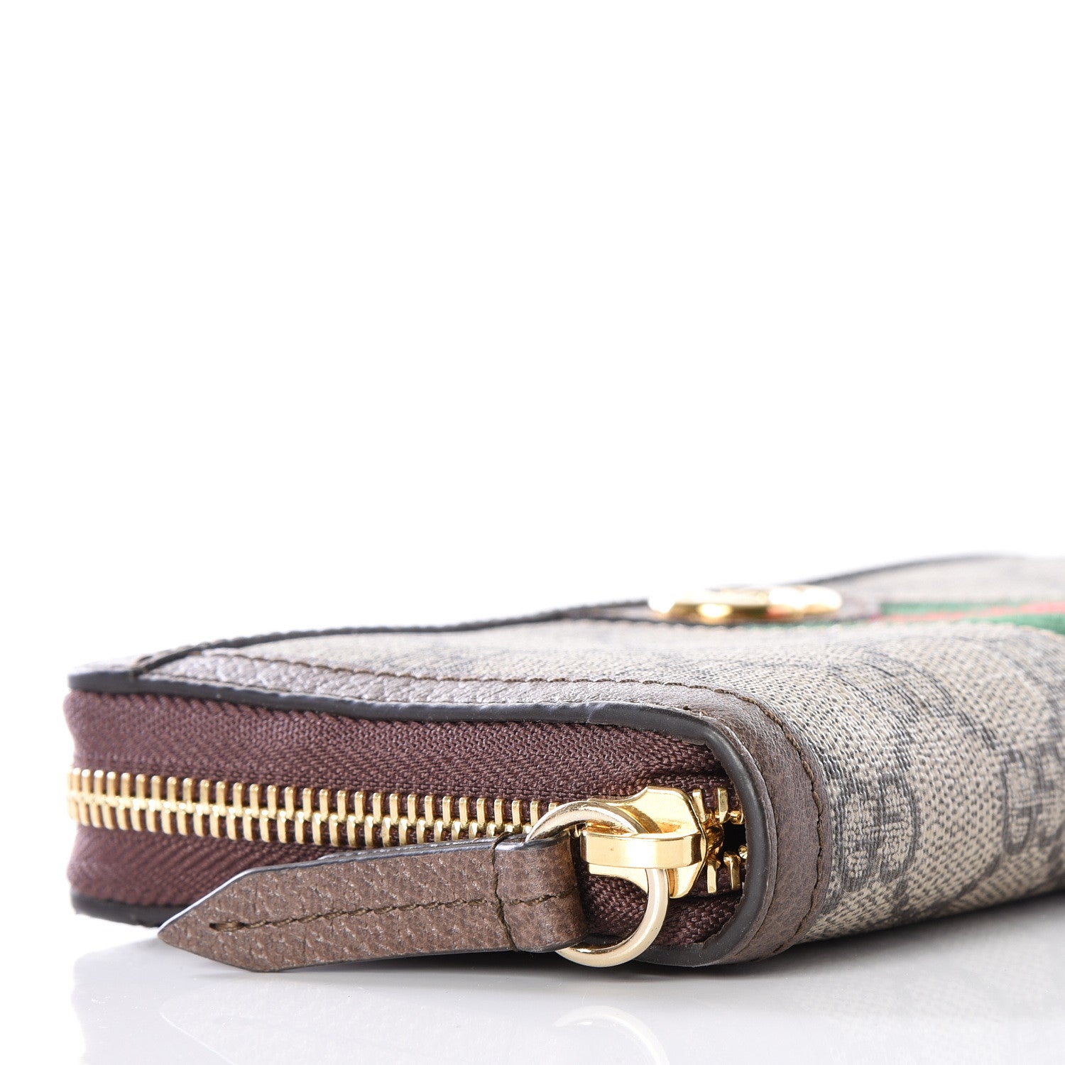 Gucci GG Supreme Monogram Web Ophidia Zip Around Wallet Brown 5 of 7