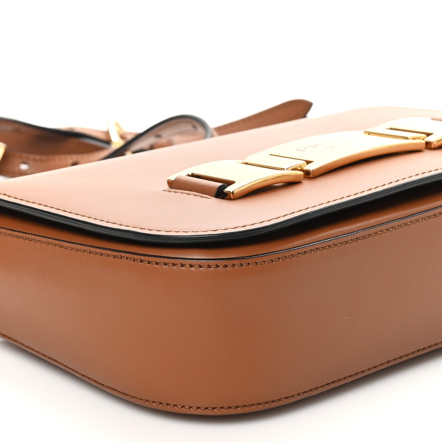 City Calf Flap Shoulder Bag Cognac