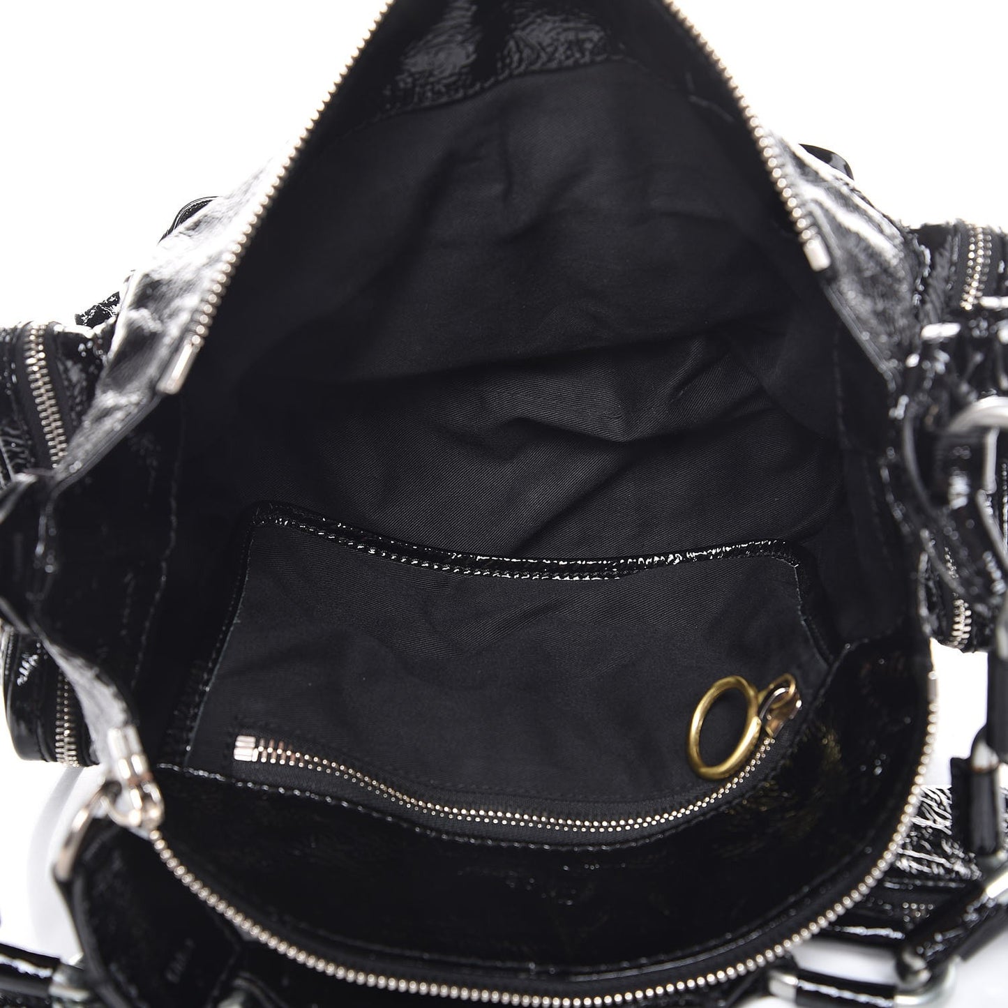 Crinkled Patent Betty Hobo Black