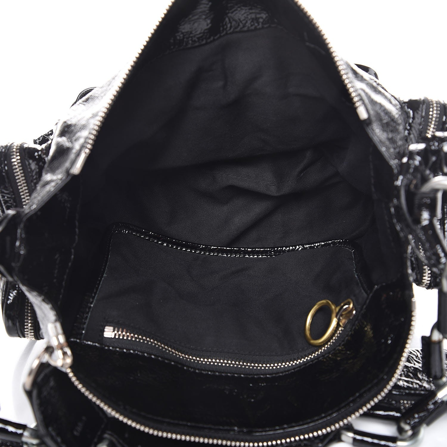 Chloe Crinkled Patent Betty Hobo Black 5 of 15