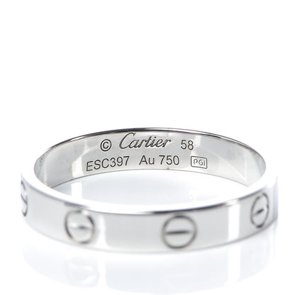 Cartier 18K White Gold 3.5mm LOVE Wedding Band Ring 58 8.5 4 of 5