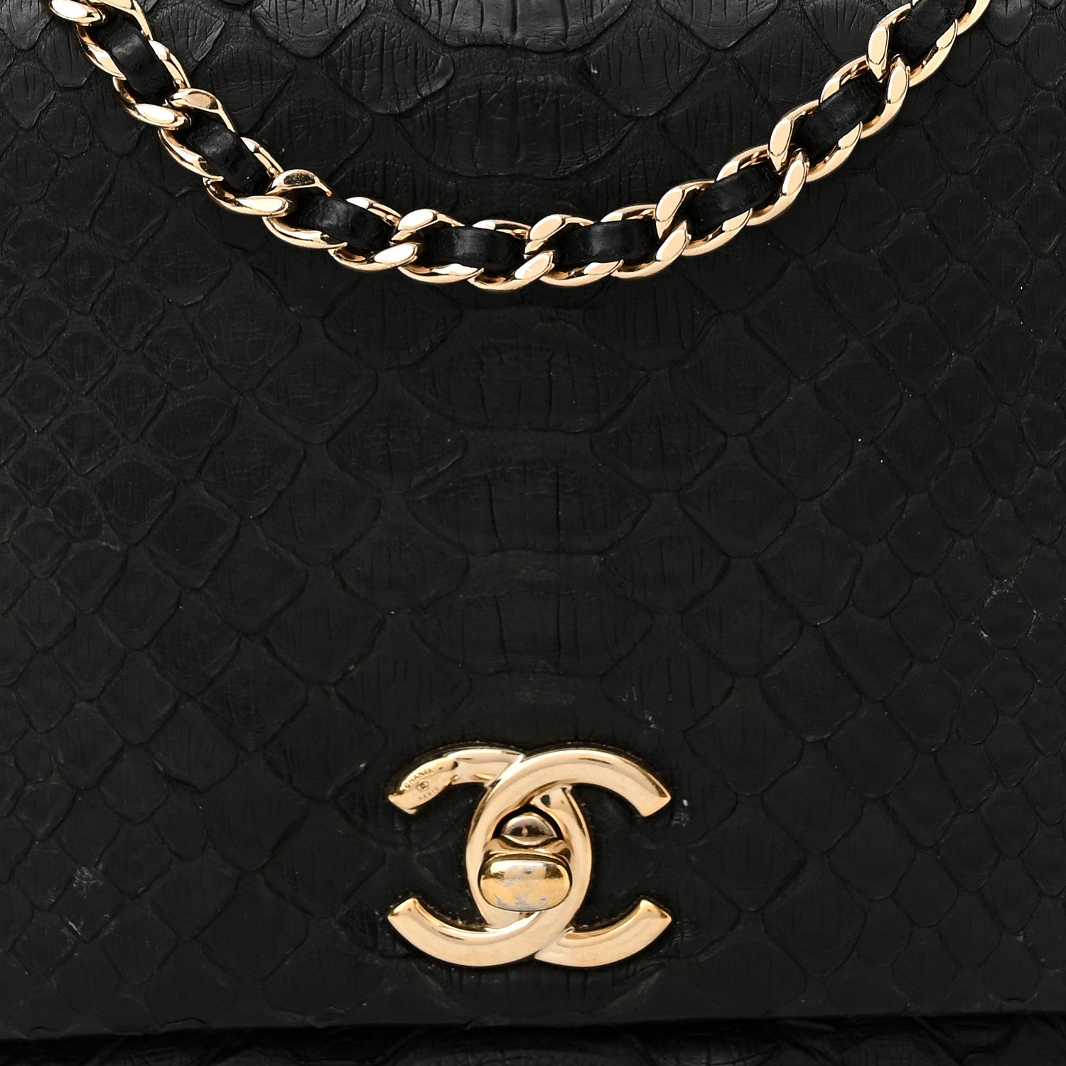 Chanel Snakeskin Quilted Mini Citizen Chic Flap Black 8 of 12