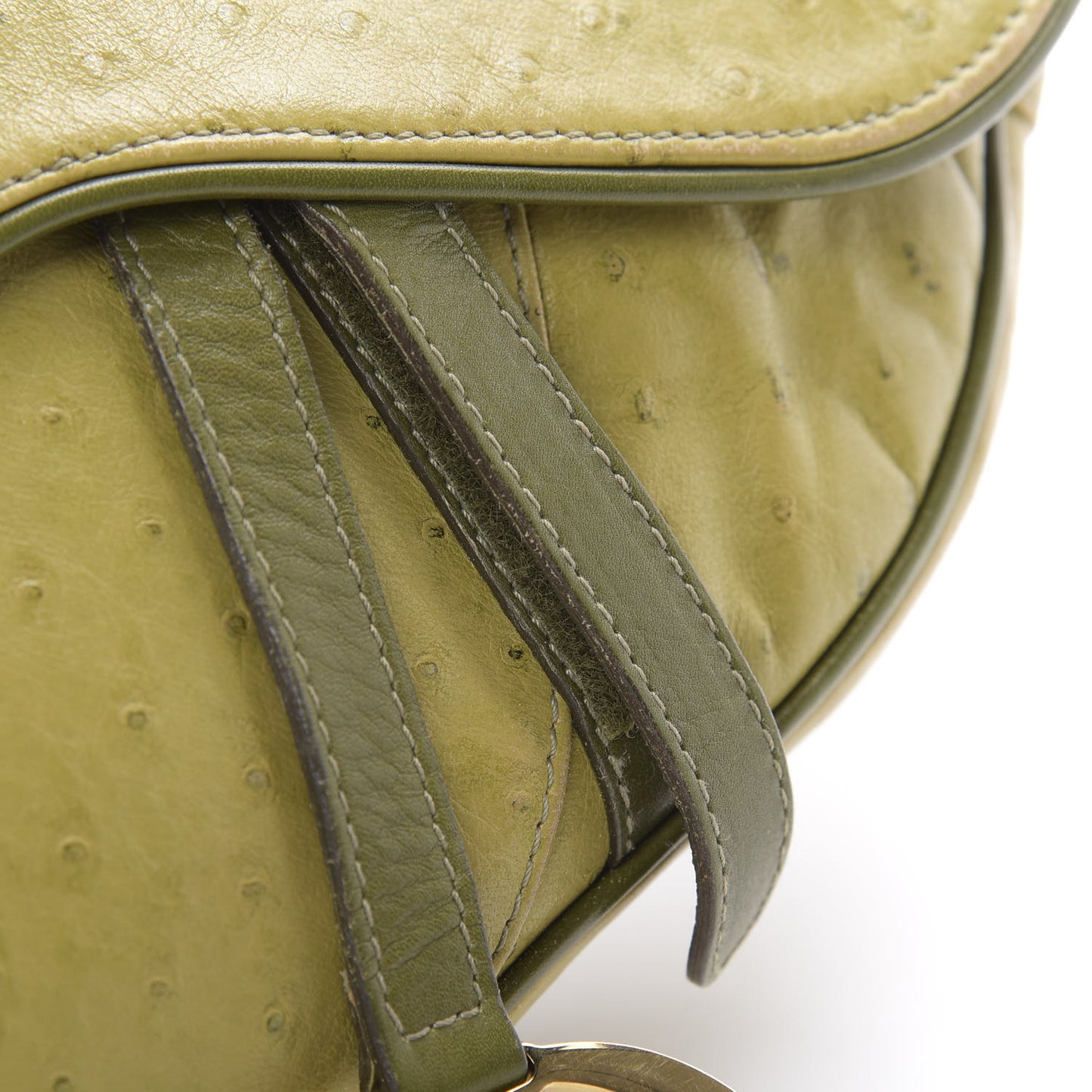 Ostrich Saddle Bag Green