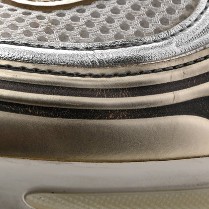 Chanel Fabric Laminated Calfskin Stretch CC Womens Sneakers 38.5 White Gold 12 of 13