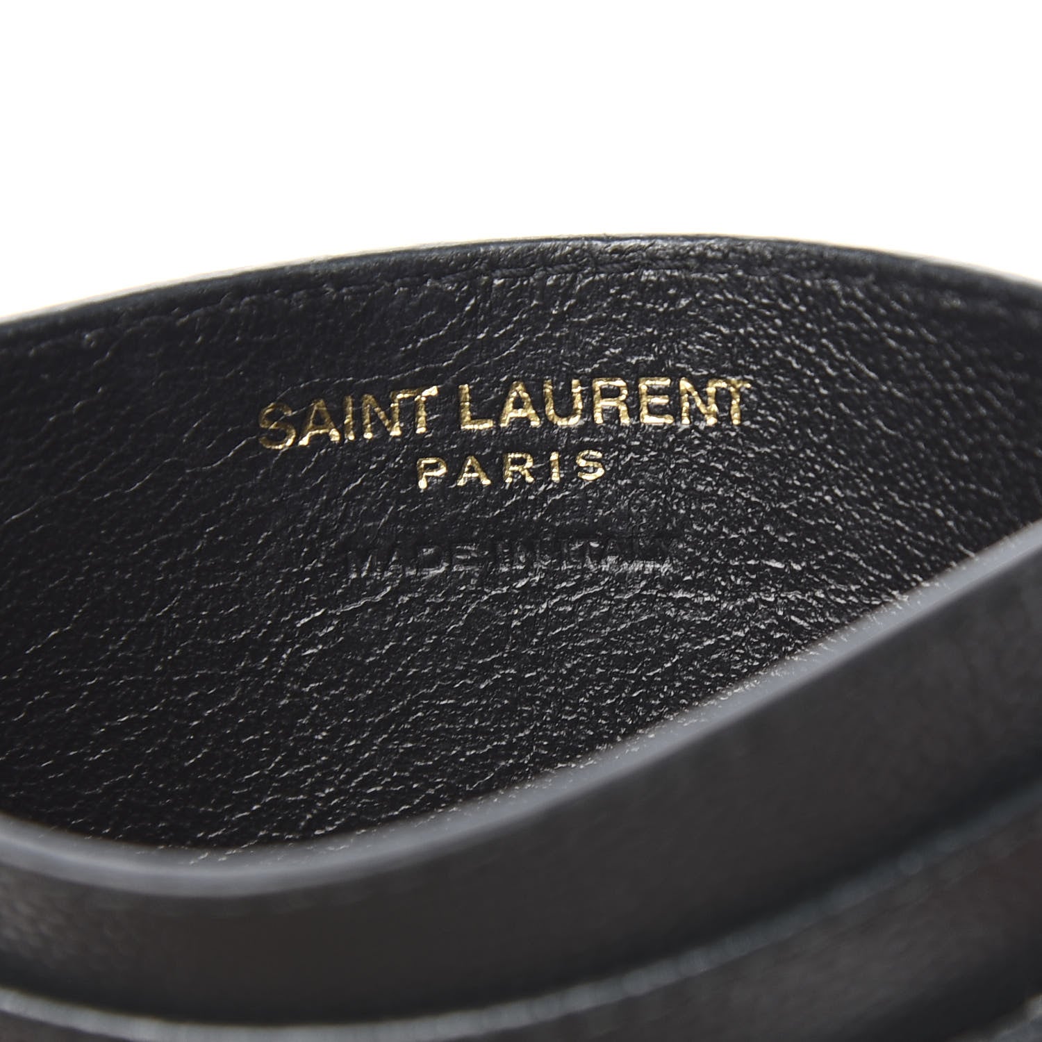 Saint Laurent Grain De Poudre Matelasse Chevron Monogram Credit Card Case Black 6 of 8