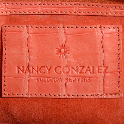 Nancy Gonzalez Crocodile Tote Orange 7 of 7