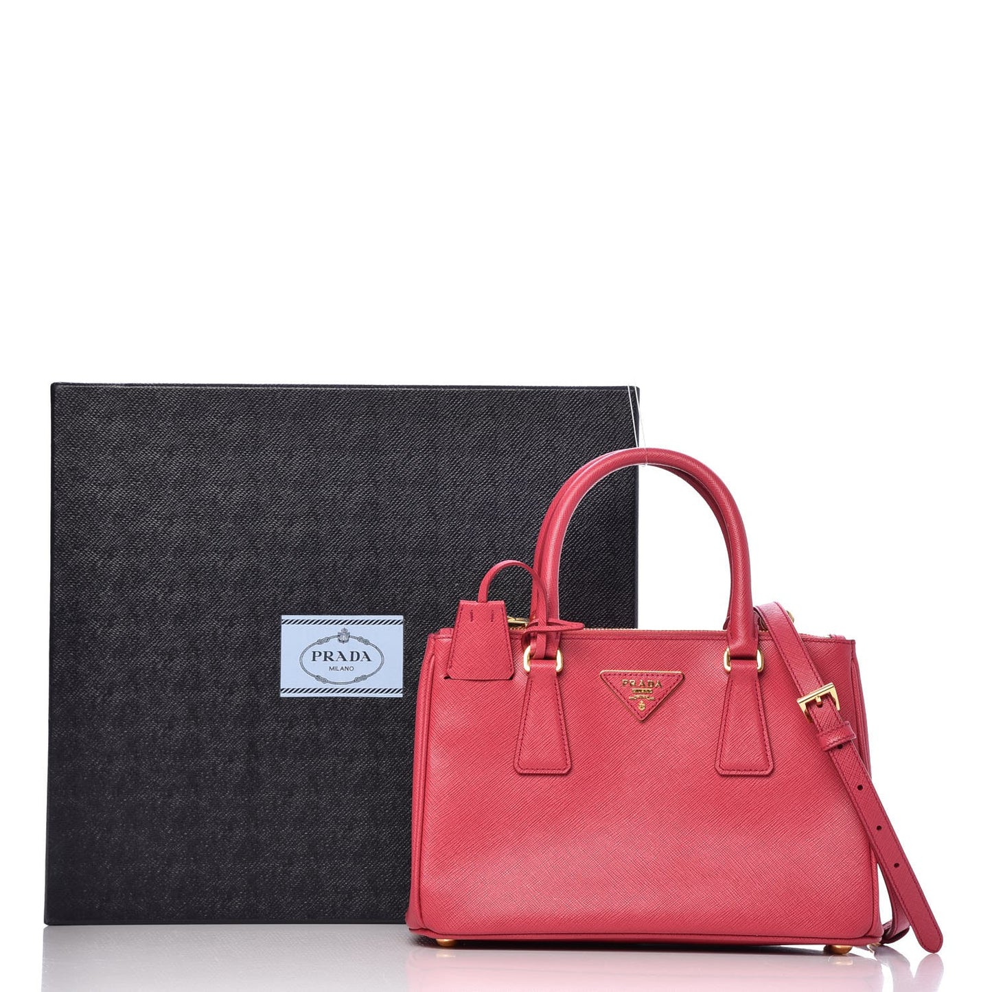 Saffiano Mini Galleria Double Zip Tote Peonia