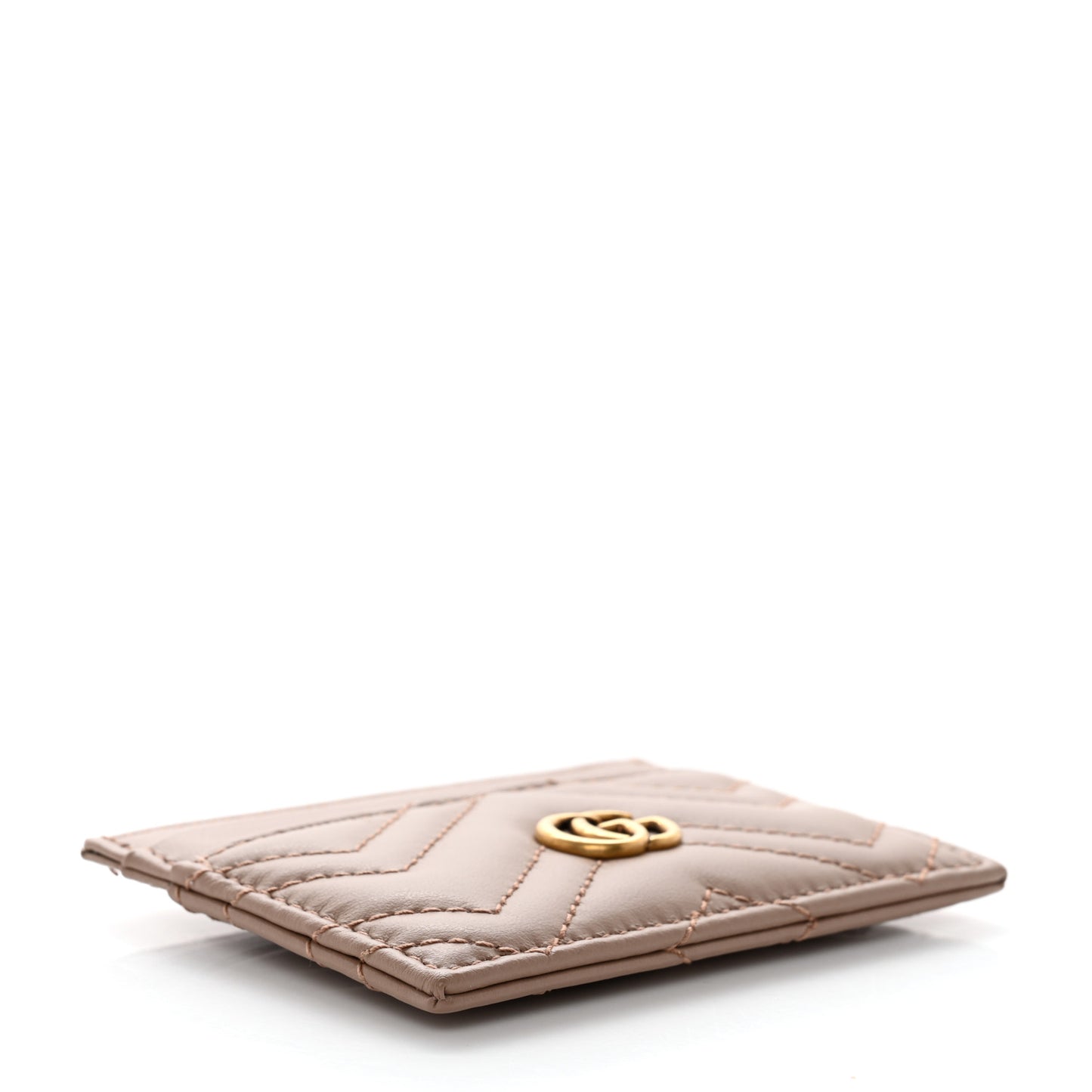 Calfskin Matelasse GG Marmont Card Holder Porcelain Rose