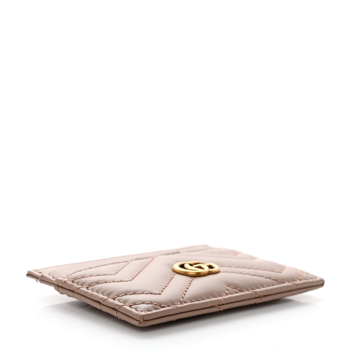 Gucci Calfskin Matelasse GG Marmont Card Holder Porcelain Rose 4 of 7