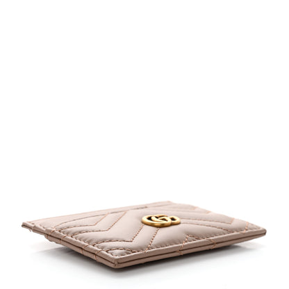 Gucci Calfskin Matelasse GG Marmont Card Holder Porcelain Rose 4 of 7