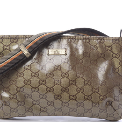 Gucci Crystal Monogram Web Small Flat Messenger Crossbody Bronze 8 of 10