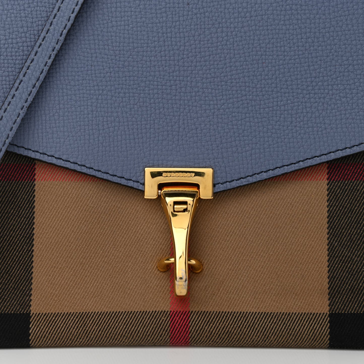 Derby Calfskin House Check Small Macken Crossbody Bag Slate Blue
