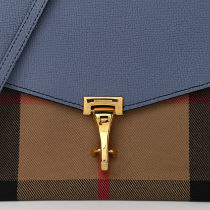 Burberry Derby Calfskin House Check Small Macken Crossbody Bag Slate Blue 7 of 9