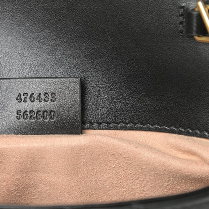 Gucci Calfskin Matelasse Super Mini GG Marmont Shoulder Bag Black 7 of 11