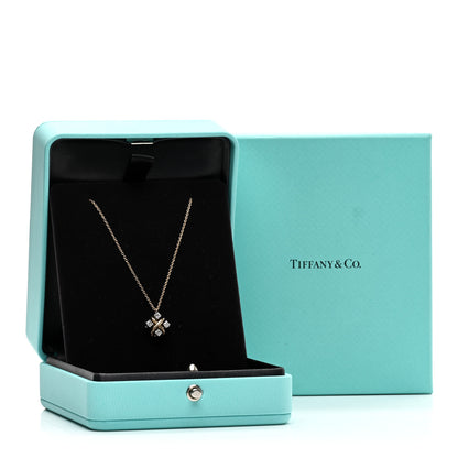 Tiffany Platinum 18K Yellow Gold Diamond Schlumberger Lynn Pendant Necklace 5 of 5