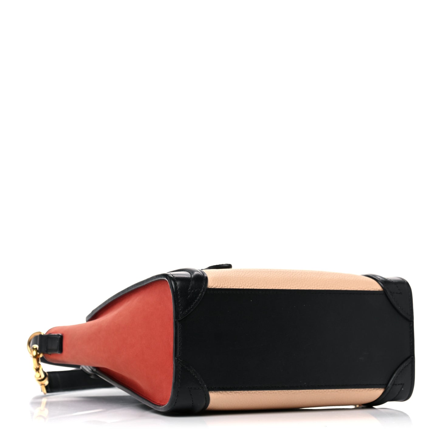 Drummed Calfskin Nubuck Nano Tri-Color Luggage Ruby