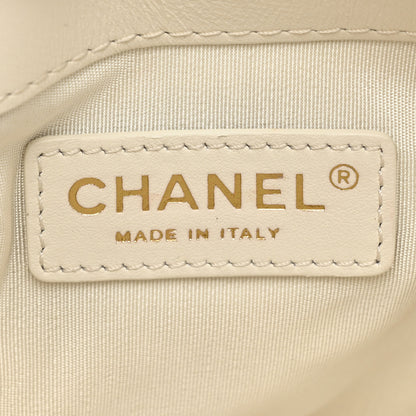 Chanel Calfskin Quilted Small Chain Flat Tote White 6 of 14