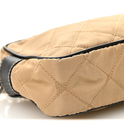 Prada Tessuto Nylon Saffiano Impunturato Quilted Pochette Cammello Black 9 of 10