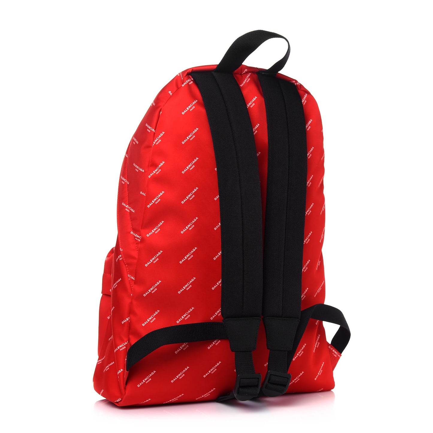 Twill Nylon Allover Logo Print Explorer Backpack Rouge Vermillion White