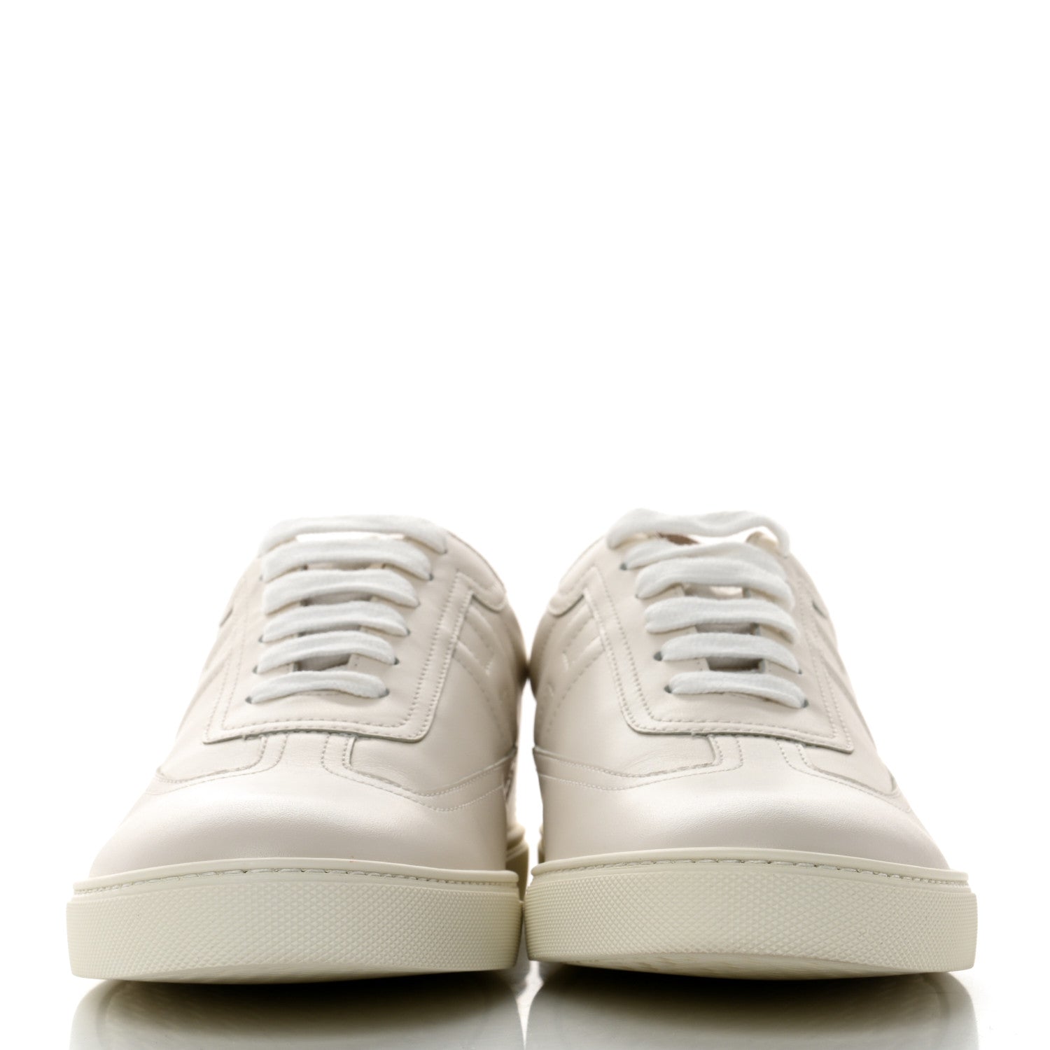 Hermes Calfskin Mens Quicker Sneakers 42.5 White Orange 2 of 8