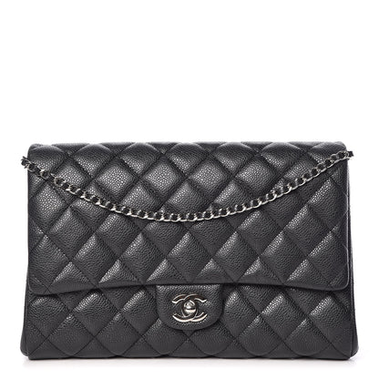Chanel Caviar Quilted Clutch With Chain Flap Dark Grey 1 of 9