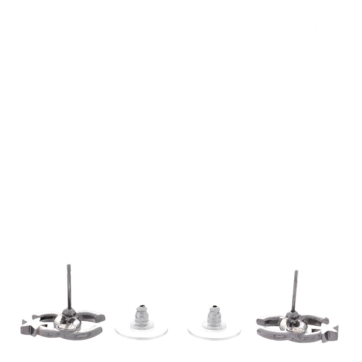 Chanel Crystal CC Starfall Earrings Silver 3 of 5