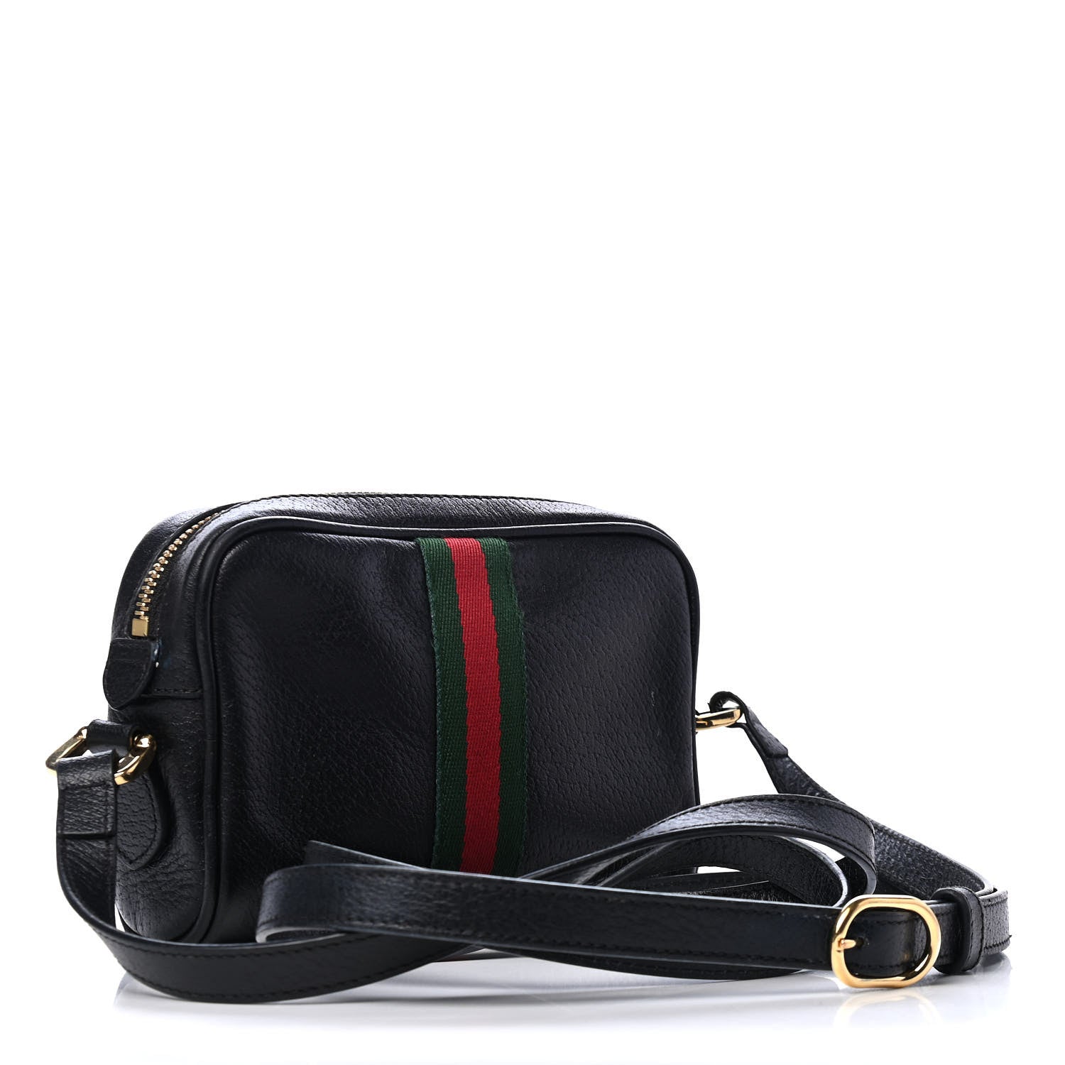 Gucci Calfskin Web Mini Ophidia Shoulder Bag Black 2 of 5
