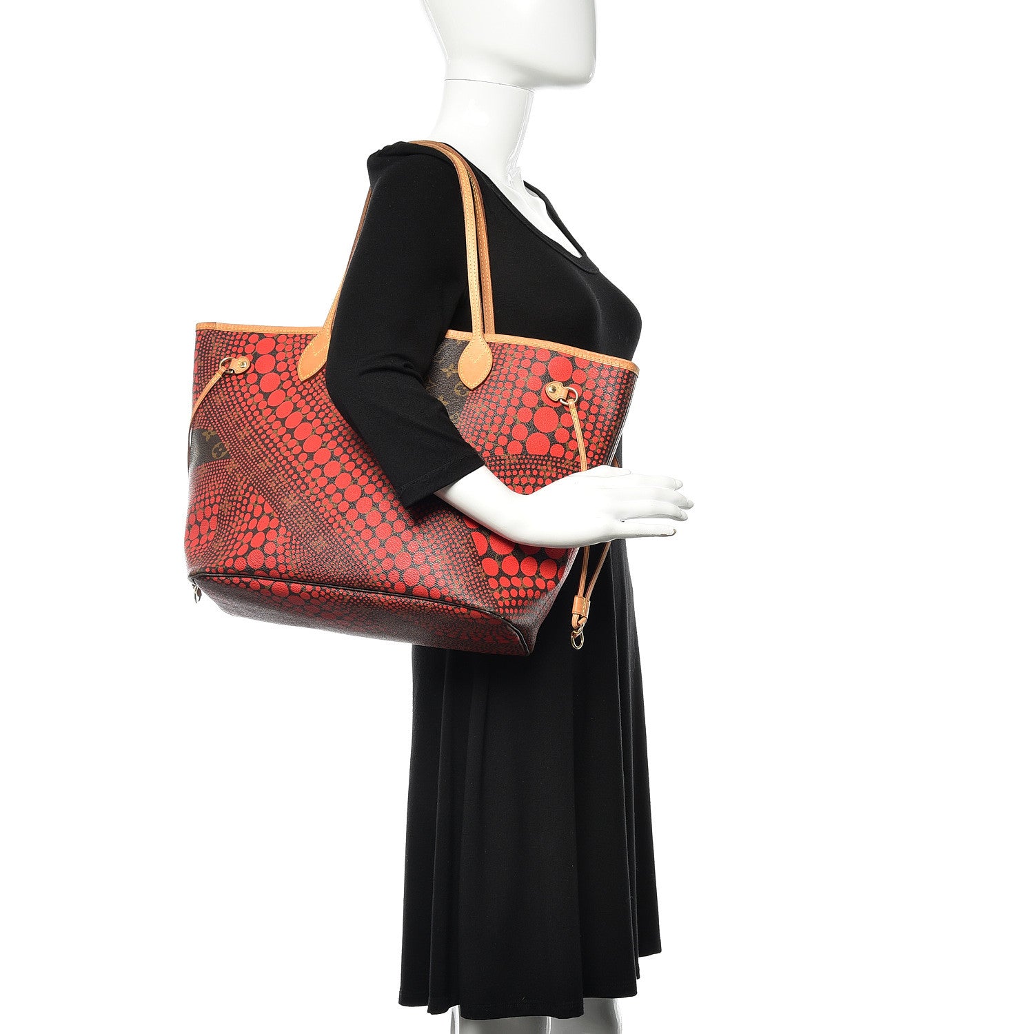 Louis Vuitton Monogram Kusama Waves Neverfull MM Red 2 of 10
