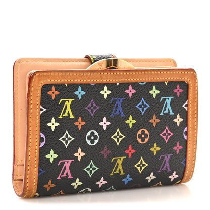 Louis Vuitton Monogram Multicolor French Purse Wallet Black 3 of 10