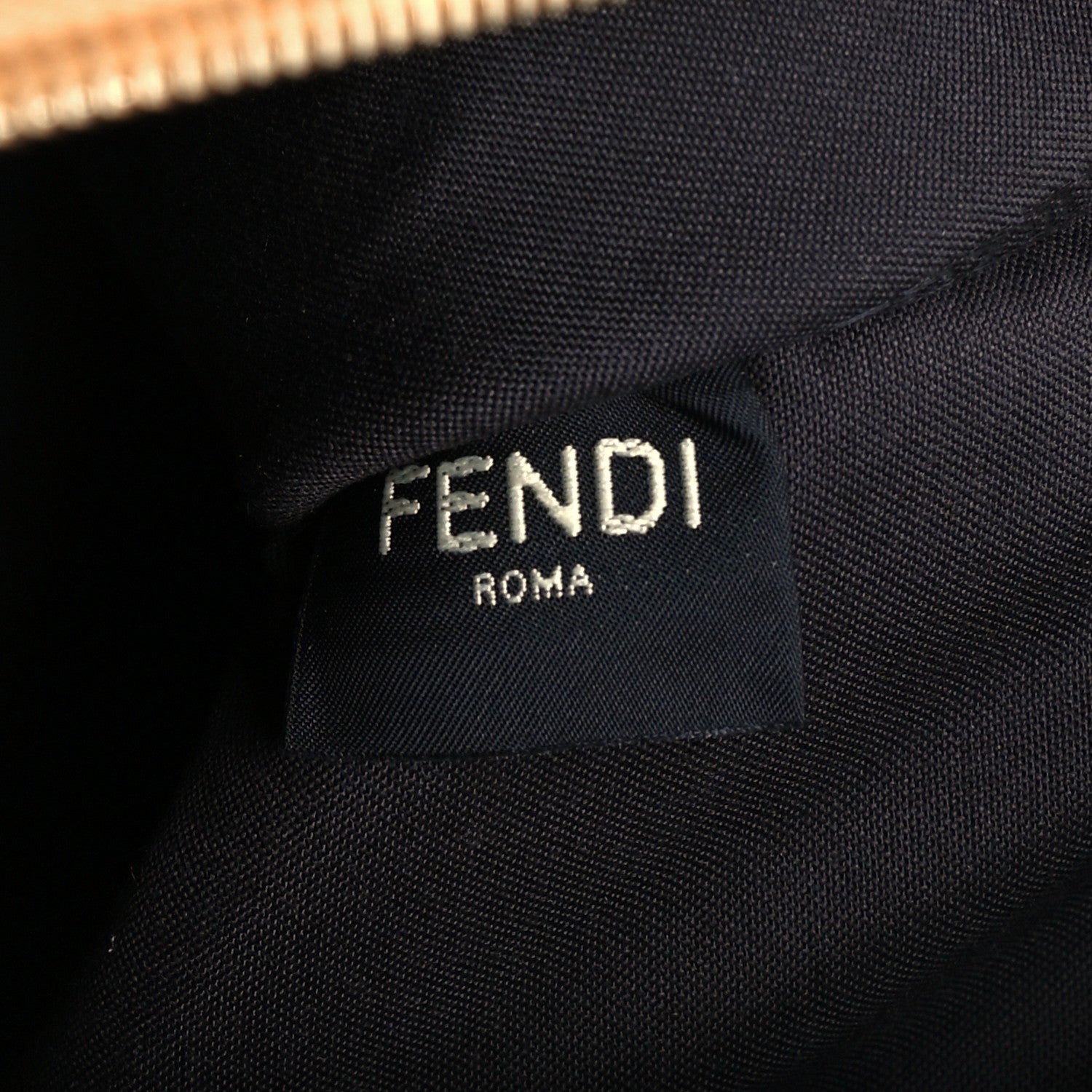 Fendi Vitello King Logo Embossed Large Flat Pouch Miele Scuro 8 of 10