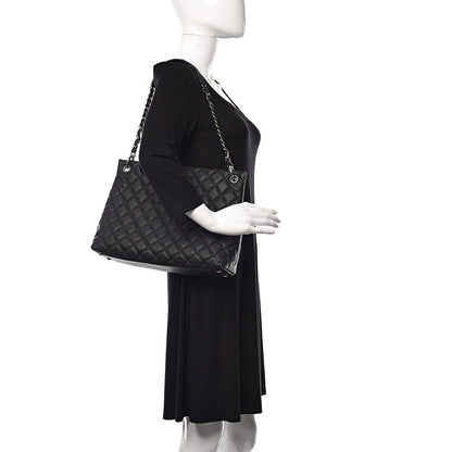 Chanel Caviar Quilted Large CC Shopping Tote Black 2 of 12