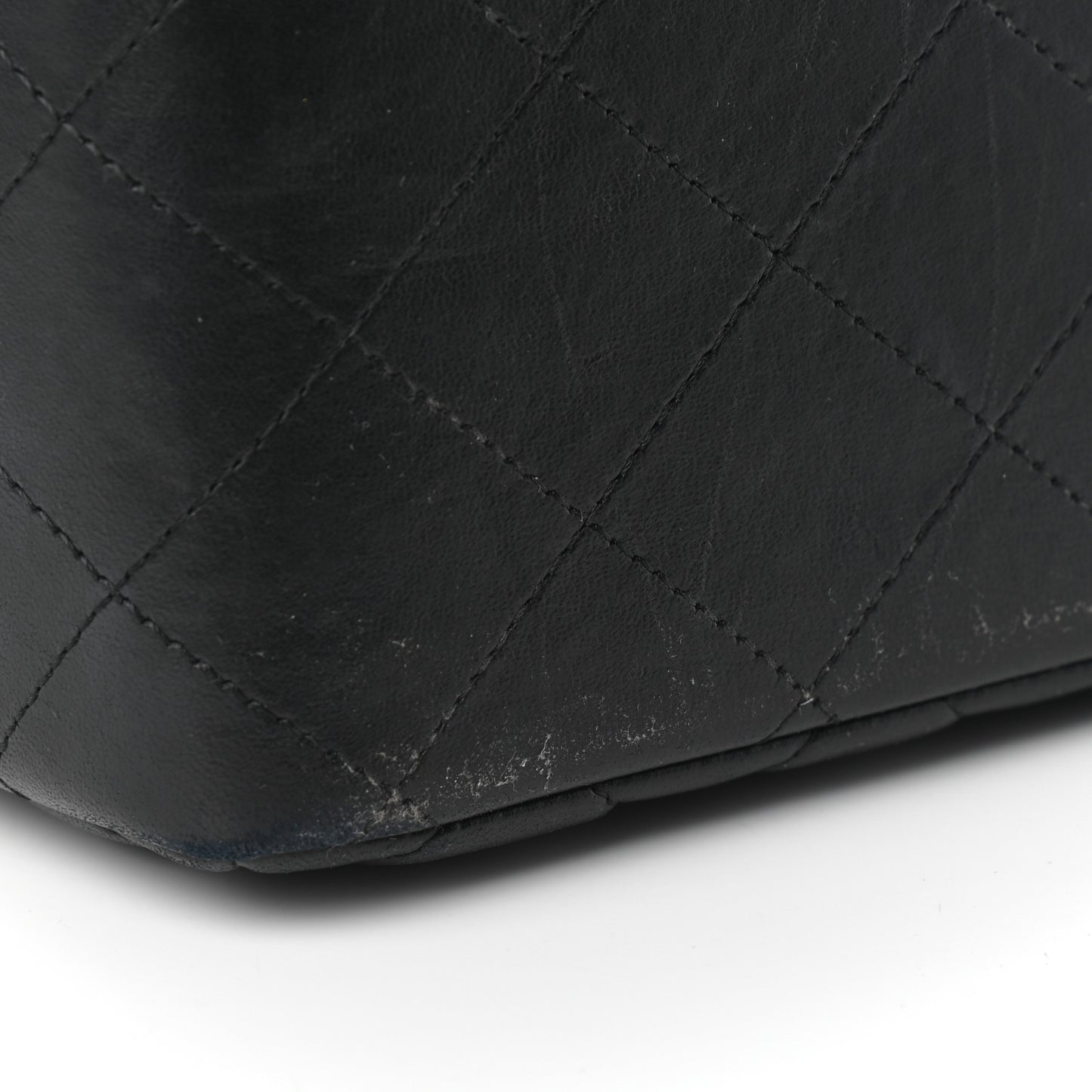 Lambskin Quilted Jumbo Double Flap Black