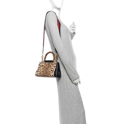 Gucci Calf Hair Bamboo Web Leopard Print Mini Nymphaea Top Handle Bag 2 of 11