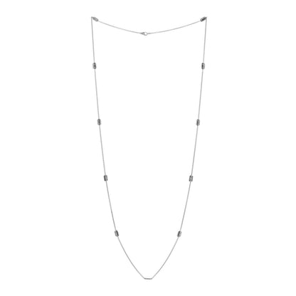 Bulgari 18K White Gold Parentesi Station Necklace 36" 2 of 5