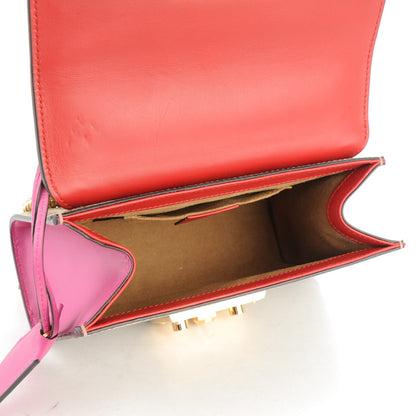 Gucci GG Supreme Monogram Calfskin Small Padlock Shoulder Bag Beige Hibiscus Red New Rosette 5 of 7