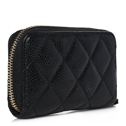 Chanel Caviar Quilted Zip Coin Purse Black 3 of 12