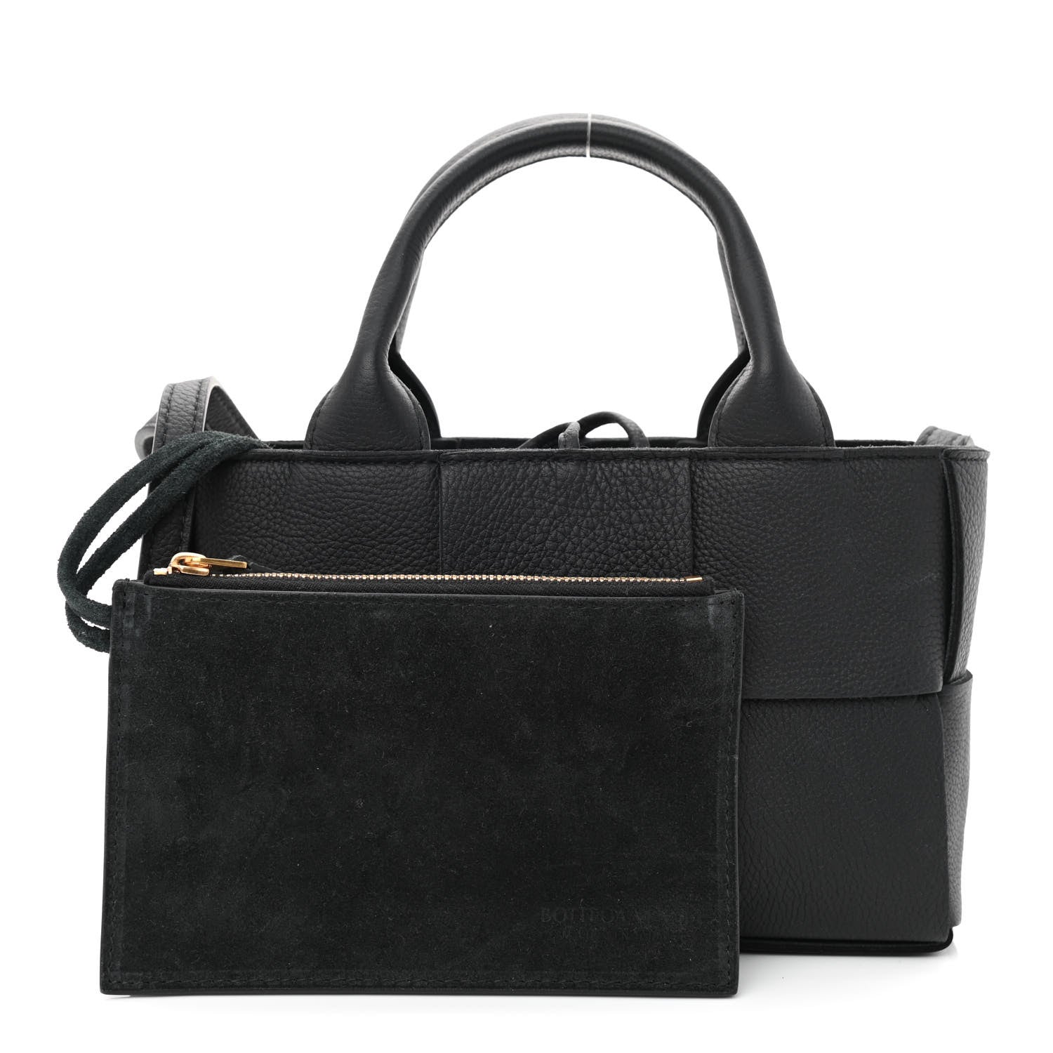 Bottega Veneta Grained Calfskin Maxi Intrecciato Mini Arco Tote Black 1 of 12