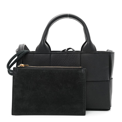 Bottega Veneta Grained Calfskin Maxi Intrecciato Mini Arco Tote Black 1 of 12