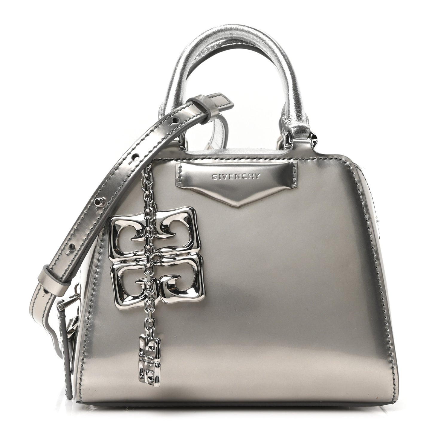 Patent Nano Antigona Cube Bag Silver