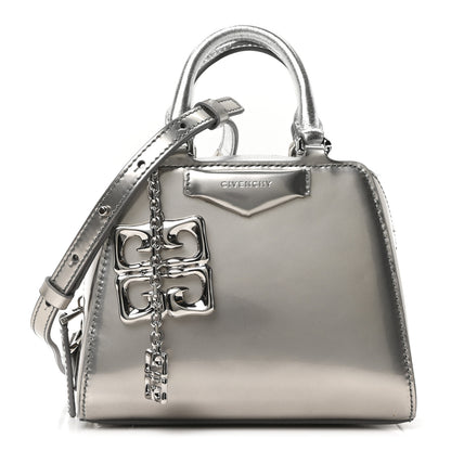 Givenchy Patent Nano Antigona Cube Bag Silver 1 of 9