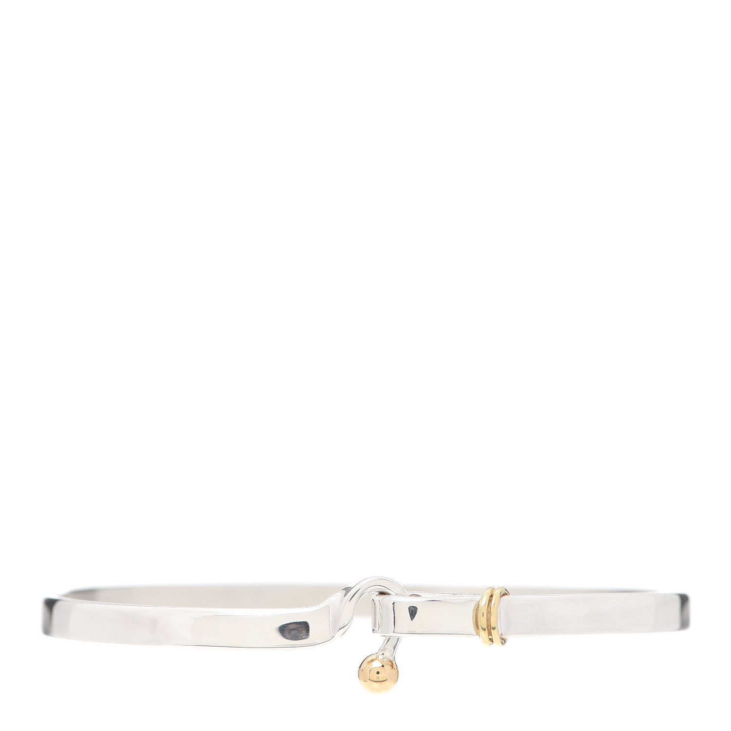 Tiffany Sterling Silver 18K Yellow Gold Hook Eye Bangle Bracelet 1 of 4